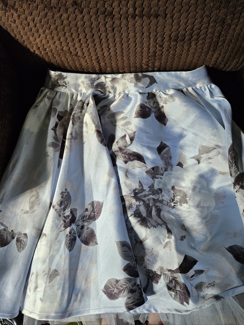 Girls Blue Floral Skirt